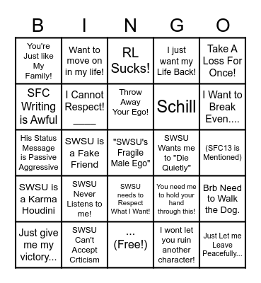 Cid Meltdown Bingo! Bingo Card