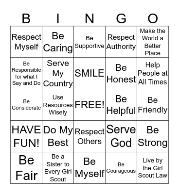 BROWNIE BINGO Card