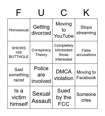 Dr. Disrespect Bingo Card Bingo Card