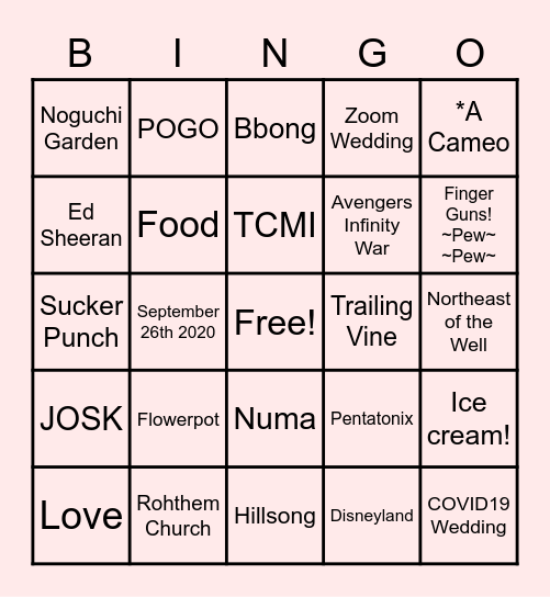 Bachelorette 2020 Bingo Card
