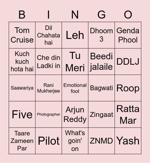 Ashwin's 25th! Bingo Card