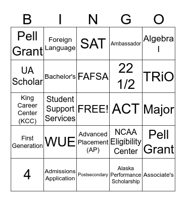 ETS Bingo Card