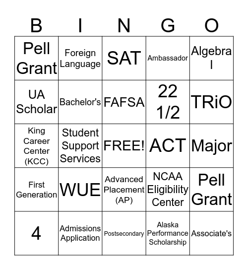 ETS Bingo Card