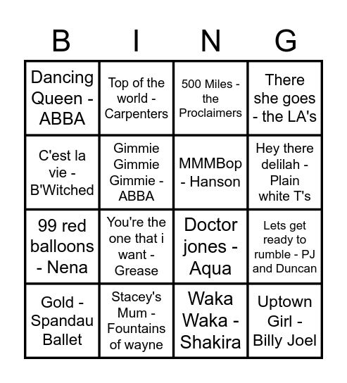 Birthday Bingo Card