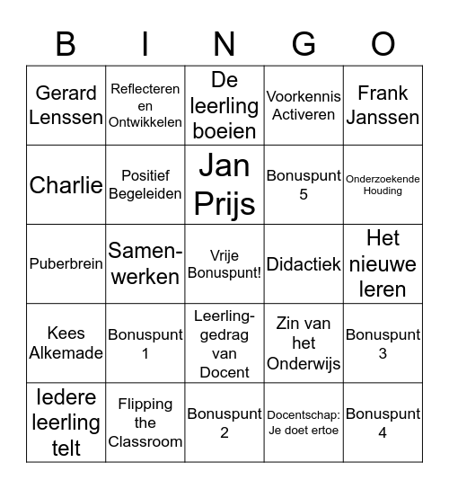 P-BINGO Card