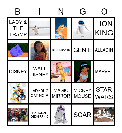 DISNEY+ Bingo Card