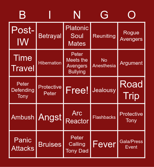 Iron Dad Bingo Card