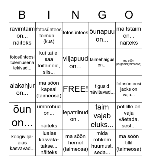 Loodus6umbroh Bingo Card