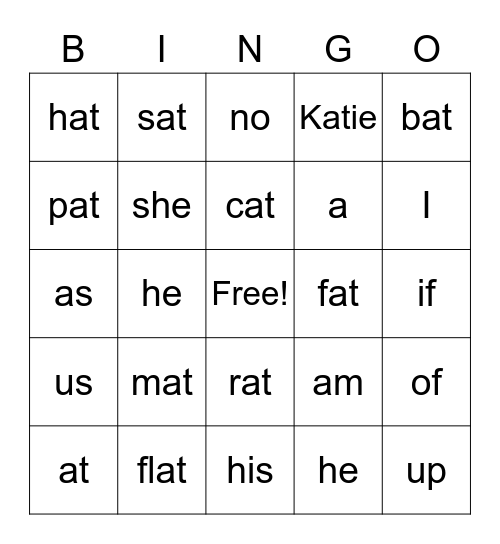 Annabelle 7/6/20 Bingo Card