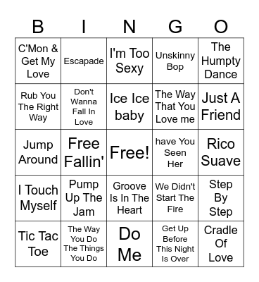 #3- Early 90s Bingo Card