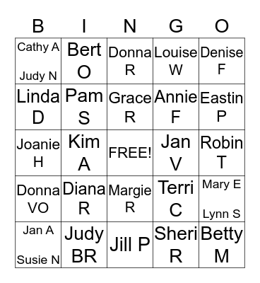 Who Am I? Bingo Card