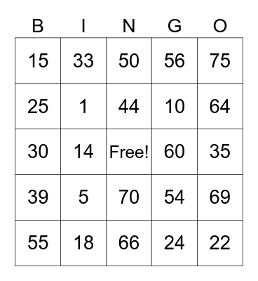 LORA LIZADA Bingo Card