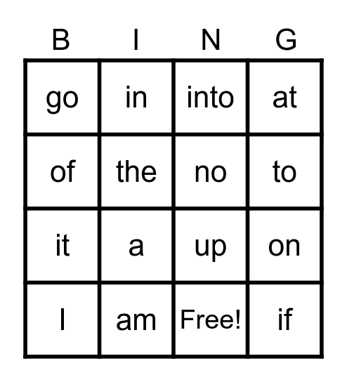 Set 1 (Pink) Bingo Card