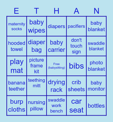 Baby Ethan Bingo! Bingo Card