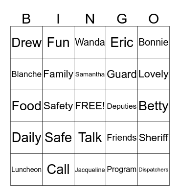 SafeGuard Bingo Card