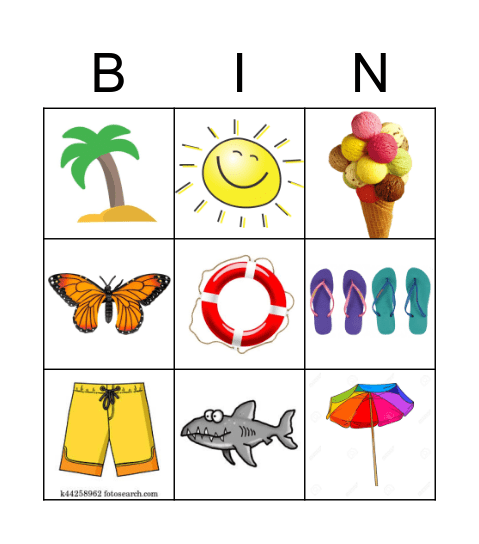 Zomer Bingo Card