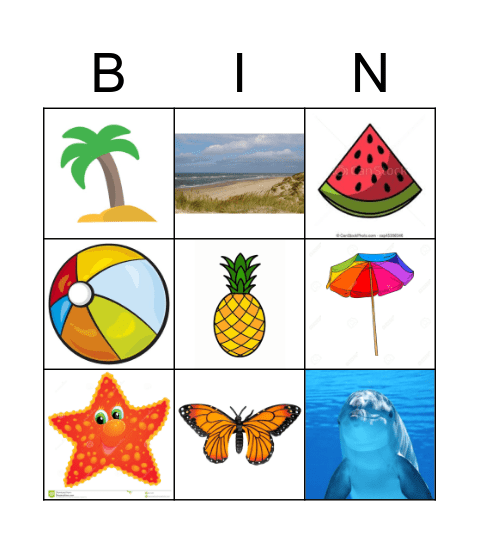 Zomer Bingo Card