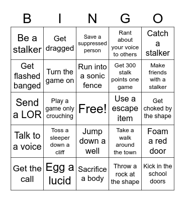 Shape bingo Card