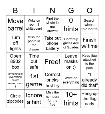 Narco Bingo Card