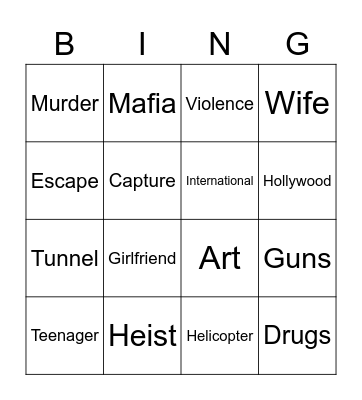 Heist Podcast Bingo Card