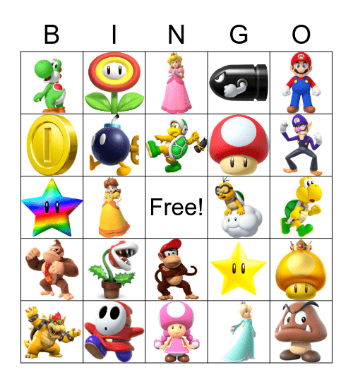 Mario Bingo Card