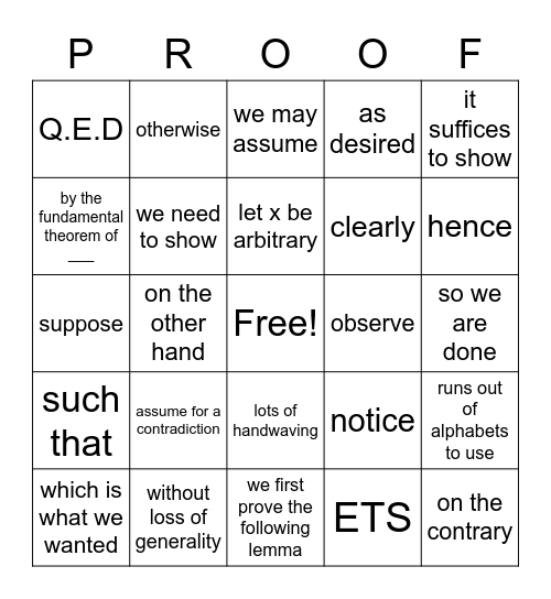 Your last Bingo Card