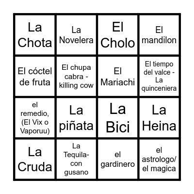 BINGO Card