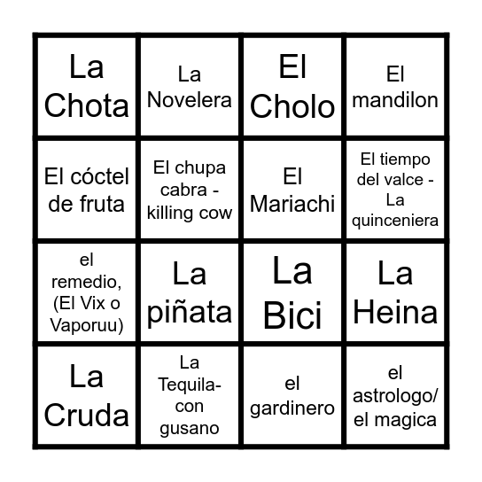 BINGO Card