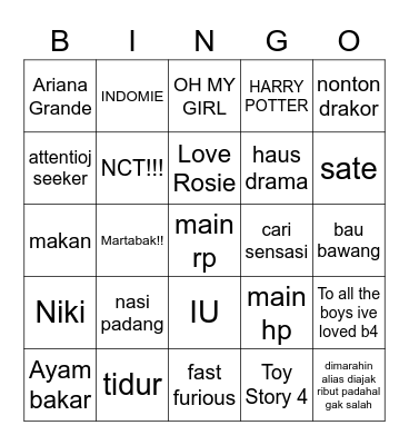 BINGO ARIN Bingo Card