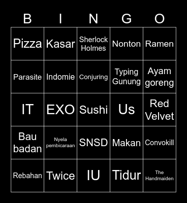 Bingo Yeol Bingo Card