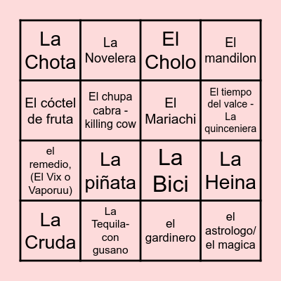 BINGO Card