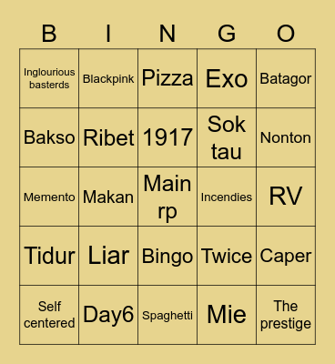 Seulgi Bingo Card