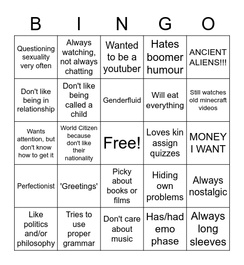 Carol's bingo Card