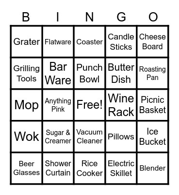 Alexa's Bridal Shower Bingo Card