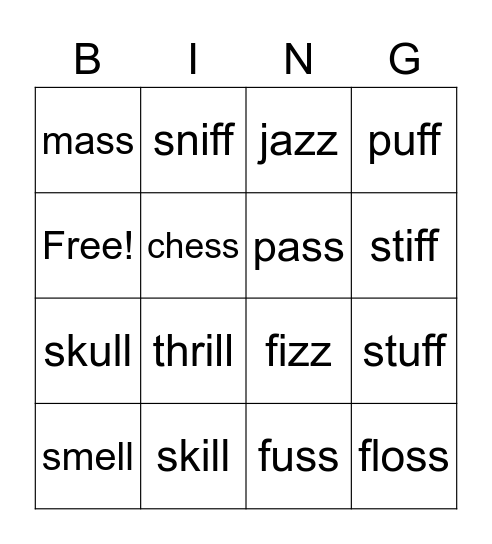 Floss Rule Bingo Card