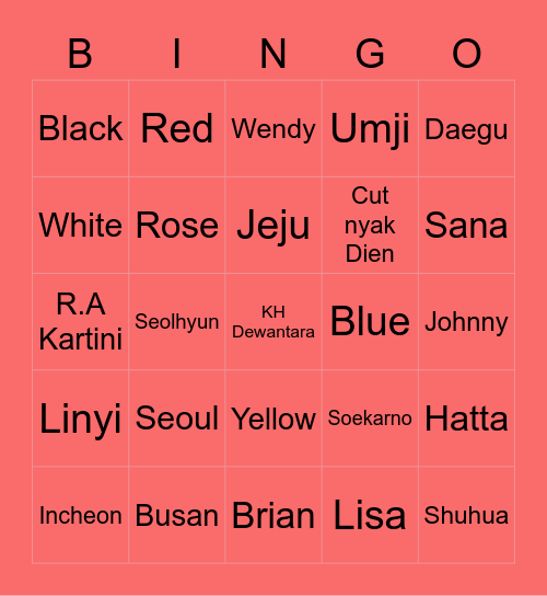 rosceanep Bingo Card