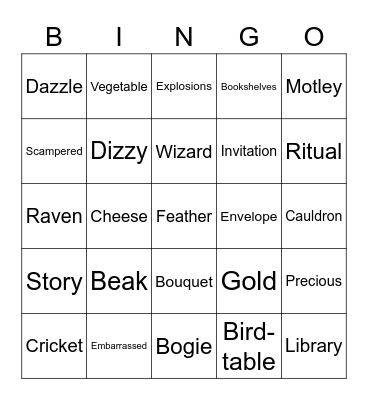 The Golden Acorn- Chapter 7 Bingo Card