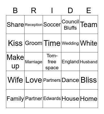 Mallory's Shower Bingo Card