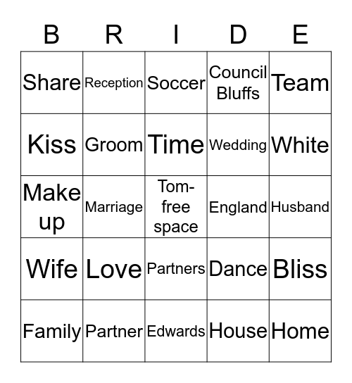 Mallory's Shower Bingo Card