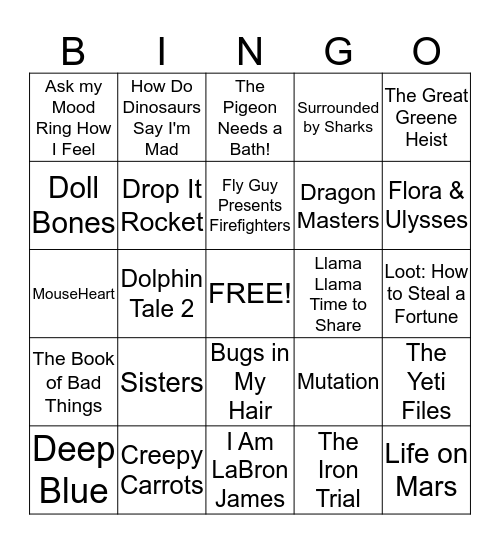 Book Fair Bingo Card