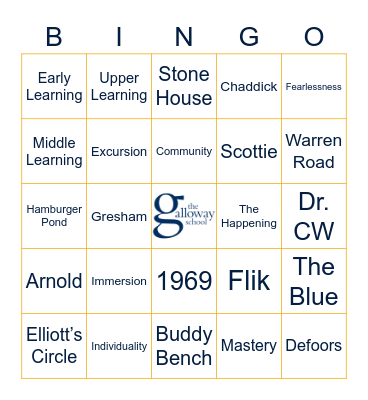 Galloway Bingo! Bingo Card