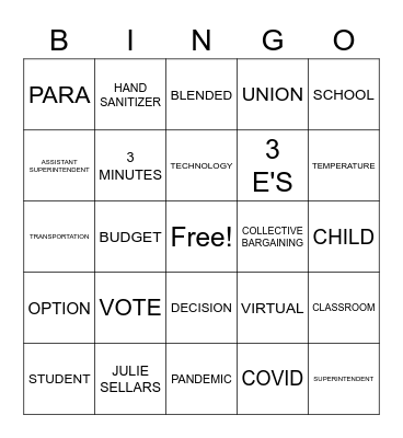 BOARD MEETING 6/29/20 Bingo Card