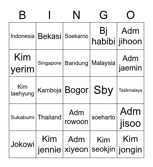 Baby bingo Card