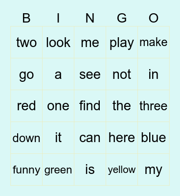 Sadie's Sight Words Bingo Card