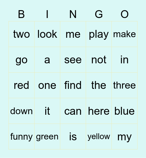Sadie's Sight Words Bingo Card