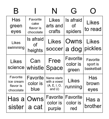 Find someone who... Bingo Card