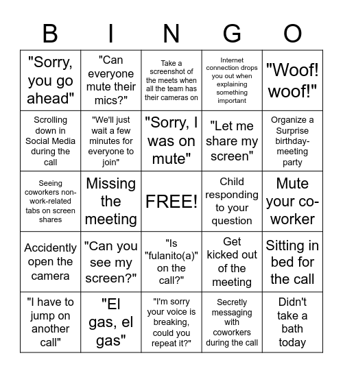 G-Meet BINGO! Bingo Card