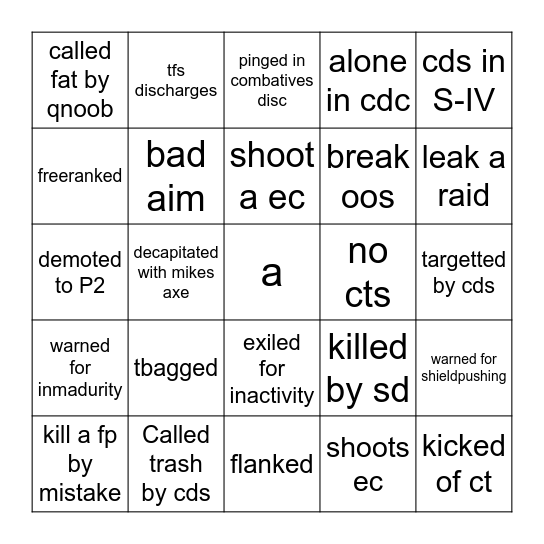 Nu-7 bingo Card
