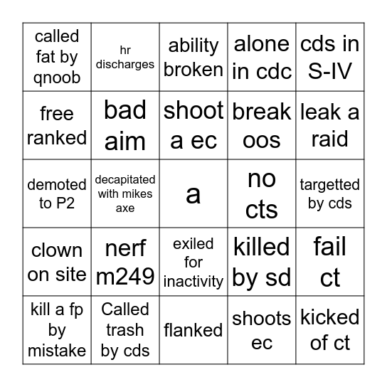 Nu-7 bingo Card