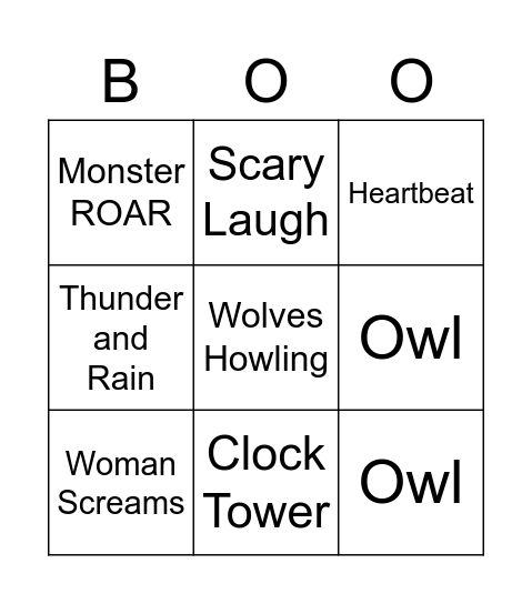 Halloween Sounds! Bingo Card